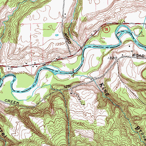 Topographic Map of King Brook, NY