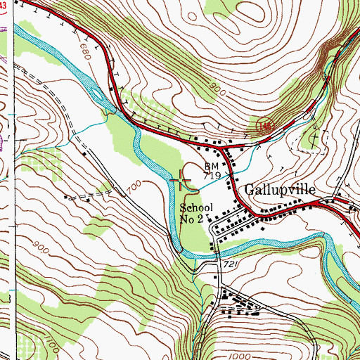 Topographic Map of King Creek, NY