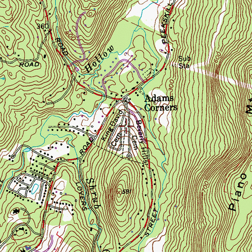 Topographic Map of King David Cemetery, NY