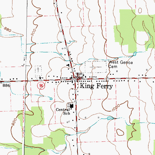 Topographic Map of King Ferry, NY