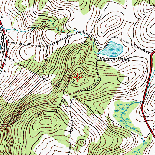 Topographic Map of King Hill, NY