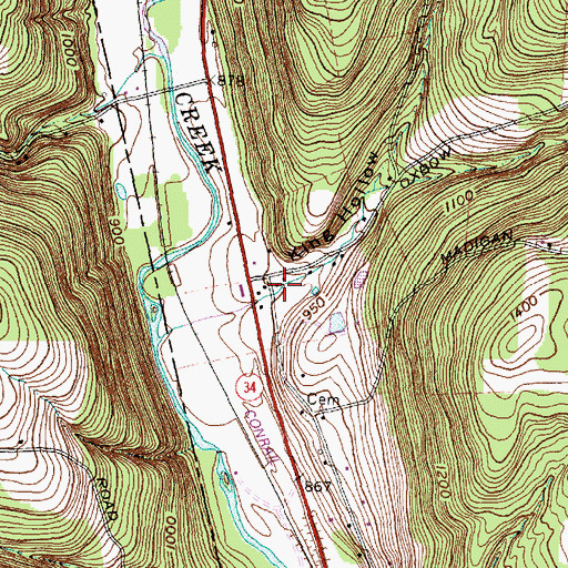 Topographic Map of King Hollow, NY