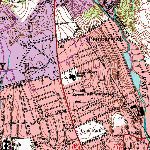 Topographic Map of King Street School, NY