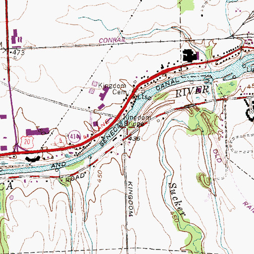 Topographic Map of Kingdom Bridge, NY