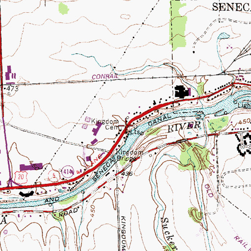 Topographic Map of Kingdom Cemetery, NY