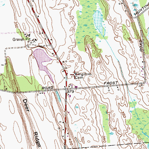Topographic Map of Kingdom Cemetery, NY