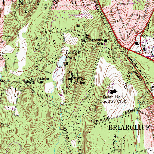 Topographic Map of Kings College (historical), NY