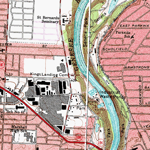 Topographic Map of Kings Landing Cemetery, NY