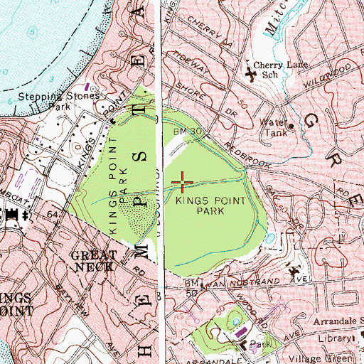 Topographic Map of Kings Point Park, NY
