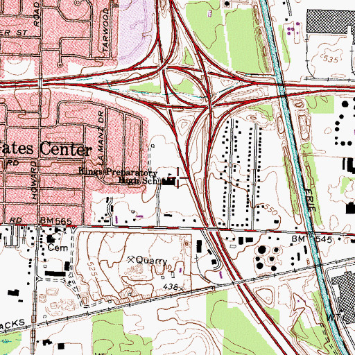 Topographic Map of Kings Preparatory High School, NY