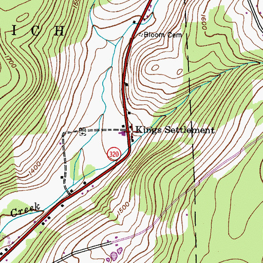 Topographic Map of Kings Settlement, NY