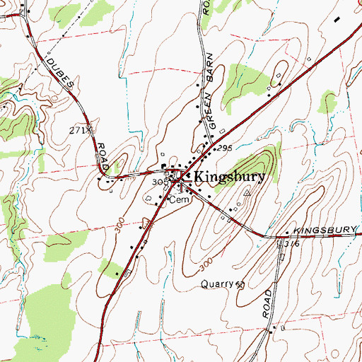 Topographic Map of Kingsbury, NY