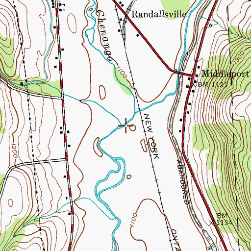 Topographic Map of Kingsley Brook, NY