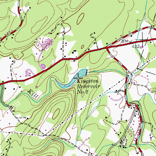 Topographic Map of Kingston Reservoir Number Two, NY
