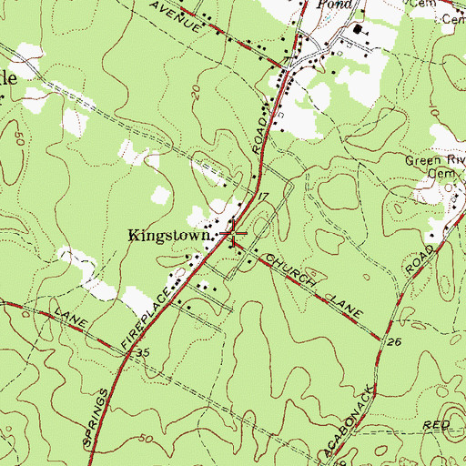 Topographic Map of Kingstown, NY