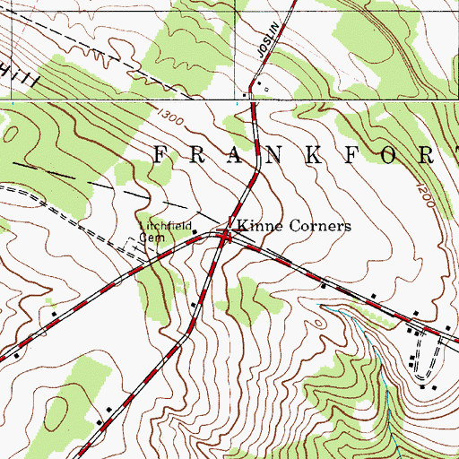 Topographic Map of Kinne Corners, NY