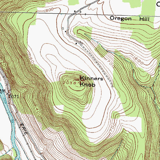Topographic Map of Kinners Knob, NY