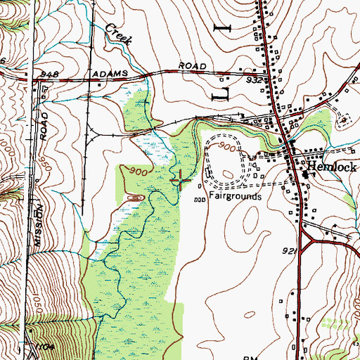 Topographic Map of Kinney Creek, NY