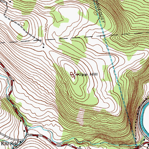 Topographic Map of Kipp Hill, NY