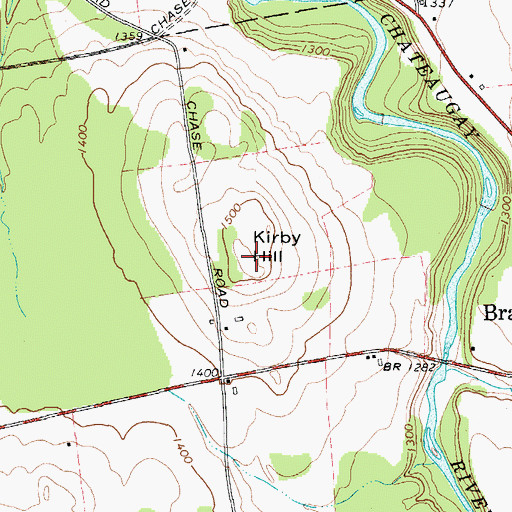 Topographic Map of Kirby Hill, NY