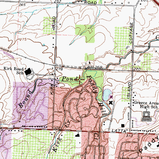 Topographic Map of Kirk Creek, NY