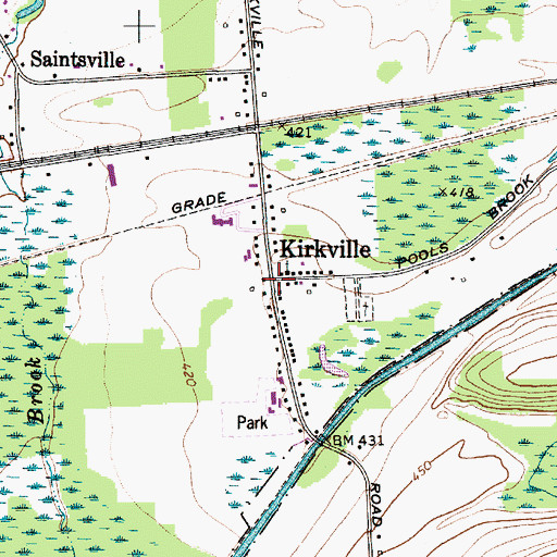 Topographic Map of Kirkville, NY