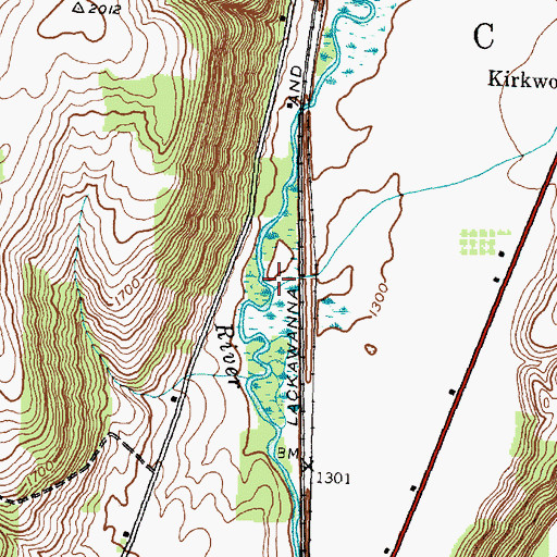 Topographic Map of Kirkwood Creek, NY