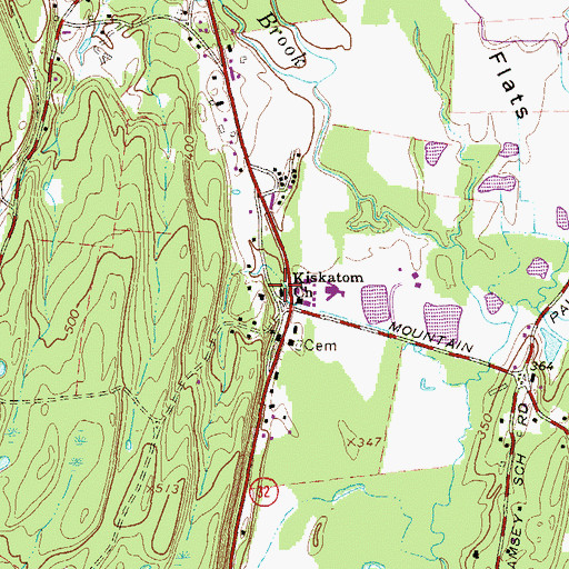 Topographic Map of Kiskatom Church, NY