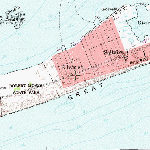 Topographic Map of Kismet, NY