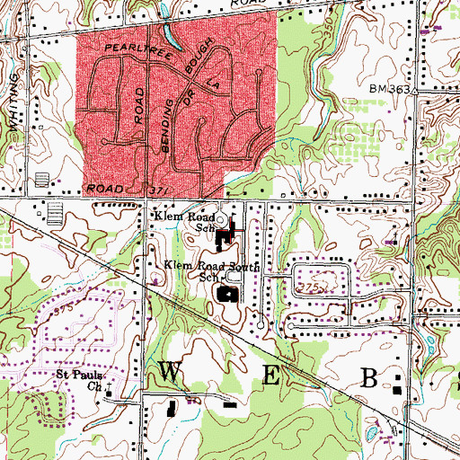 Topographic Map of Klem Road North Elementary School, NY