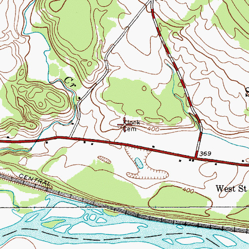 Topographic Map of Klock Cemetery, NY