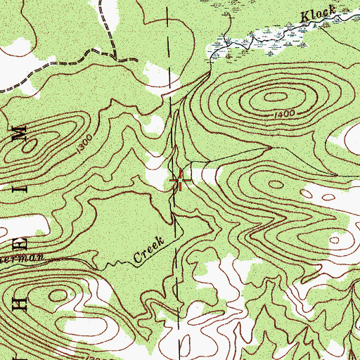 Topographic Map of Klock Creek, NY
