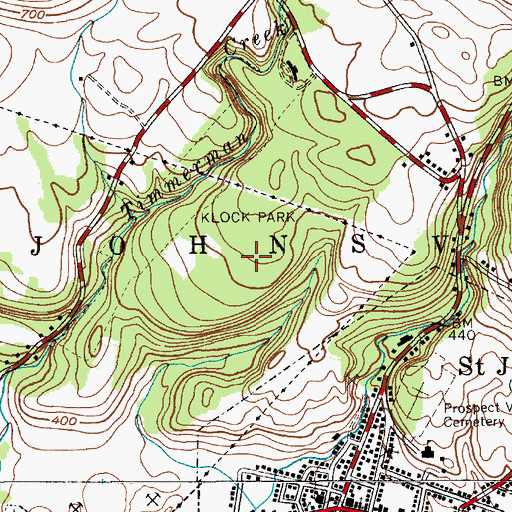 Topographic Map of Klock Park, NY