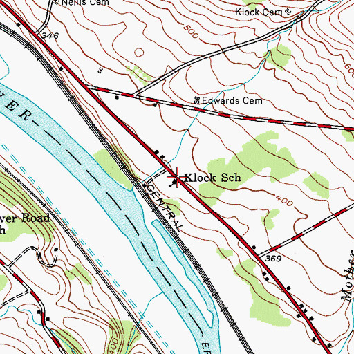 Topographic Map of Klock School, NY