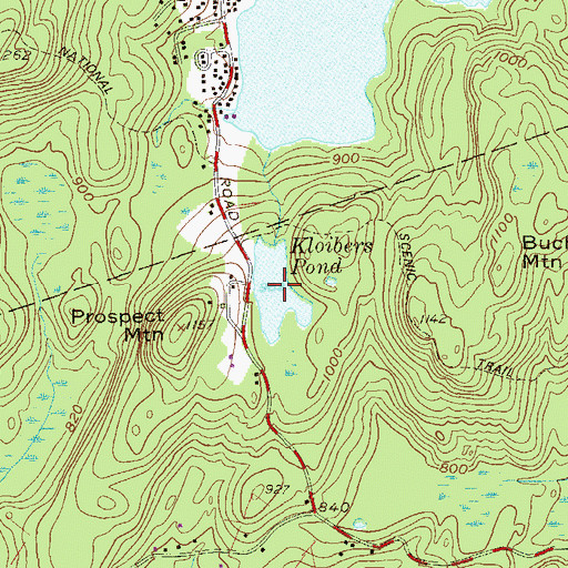 Topographic Map of Kloibers Pond, NY