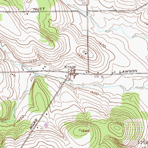 Topographic Map of Knapp Cemetery, NY