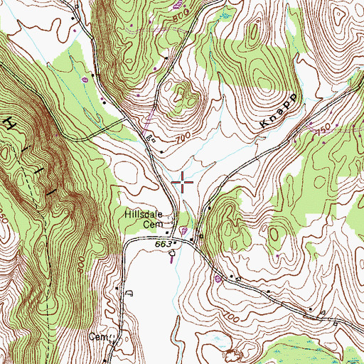 Topographic Map of Knapp Hollow, NY