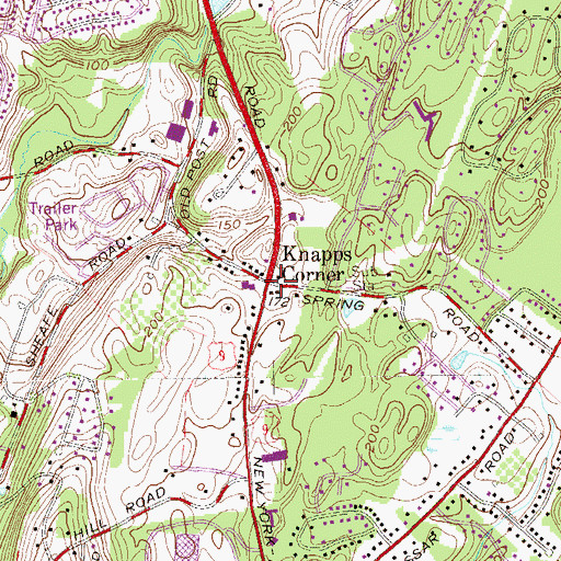 Topographic Map of Knapps Corner, NY