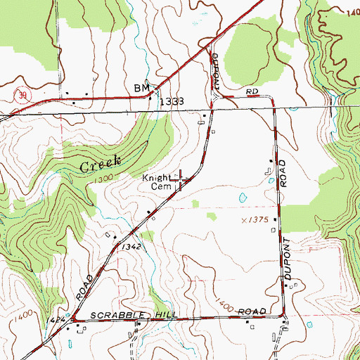 Topographic Map of Scrabble Hill Cemetery, NY
