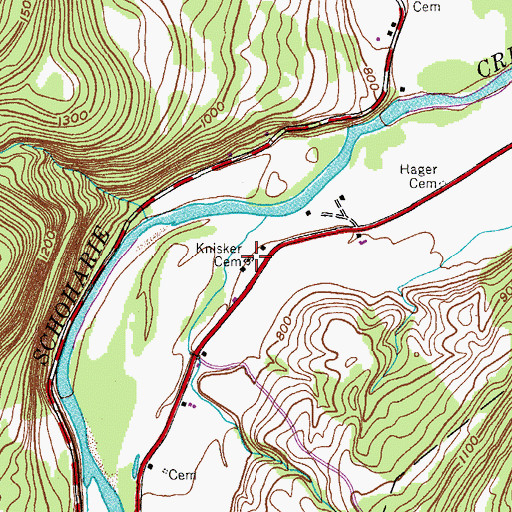 Topographic Map of Kniskern Cemetery, NY