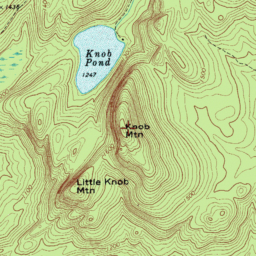 Topographic Map of Knob Mountain, NY
