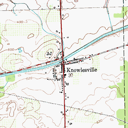 Topographic Map of Knowlesville, NY