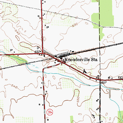 Topographic Map of Knowlesville Station, NY