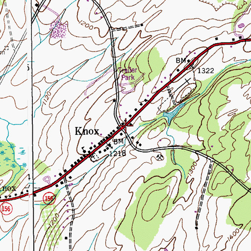 Topographic Map of Knox, NY