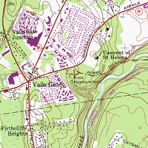 Topographic Map of Knox Headquarters, NY