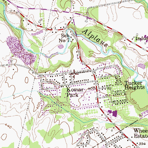 Topographic Map of Komar Park, NY