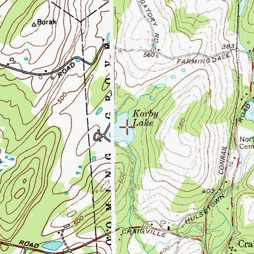 Topographic Map of Korby Lake, NY