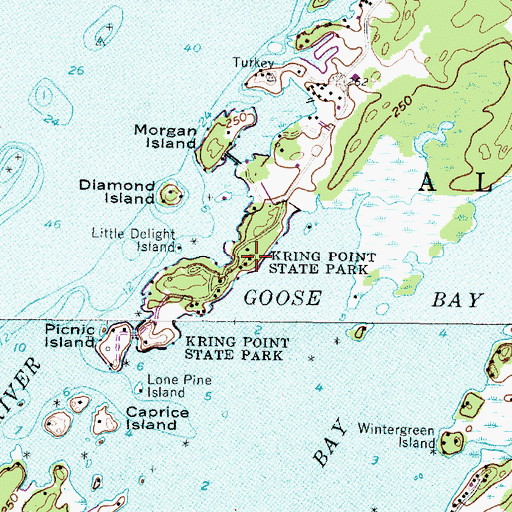 Topographic Map of Kring Point State Park, NY