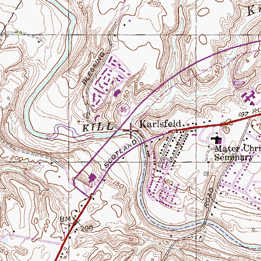 Topographic Map of Krum Kill, NY