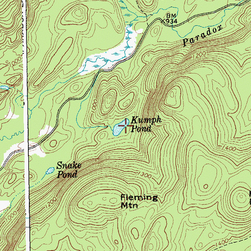Topographic Map of Kumph Pond, NY